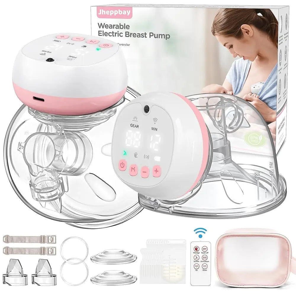 2 Pcs Electric Wearable Breast Pump (Model YM-805) — Silent, Hands-Free, USB Rechargeable (1200 mAh)