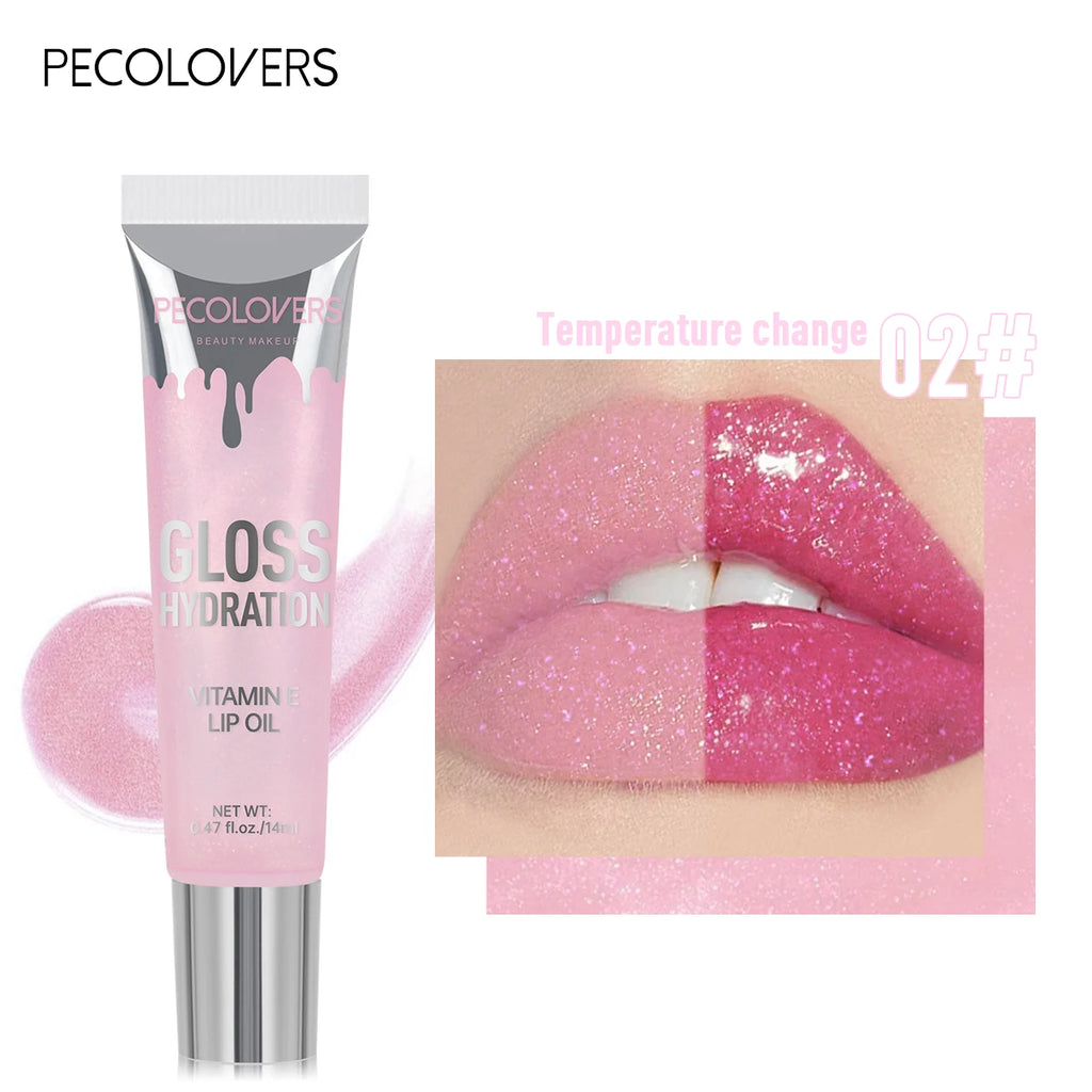1 PC Shiny Water Lip Oil Lip Gloss Liquid Lipstick Jelly Tube Lip Glaze Moisturizing Shiny Intense Color Lips Beauty Makeup