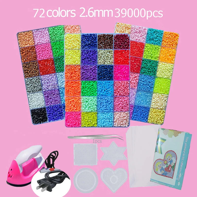 Hama Beads Box Embalagem Thermal mosaic Ferro Educação Beads, Ironing beads Fuse Beads Brinquedo DIY, 24 48 72 Cores 2.6MM 5MM