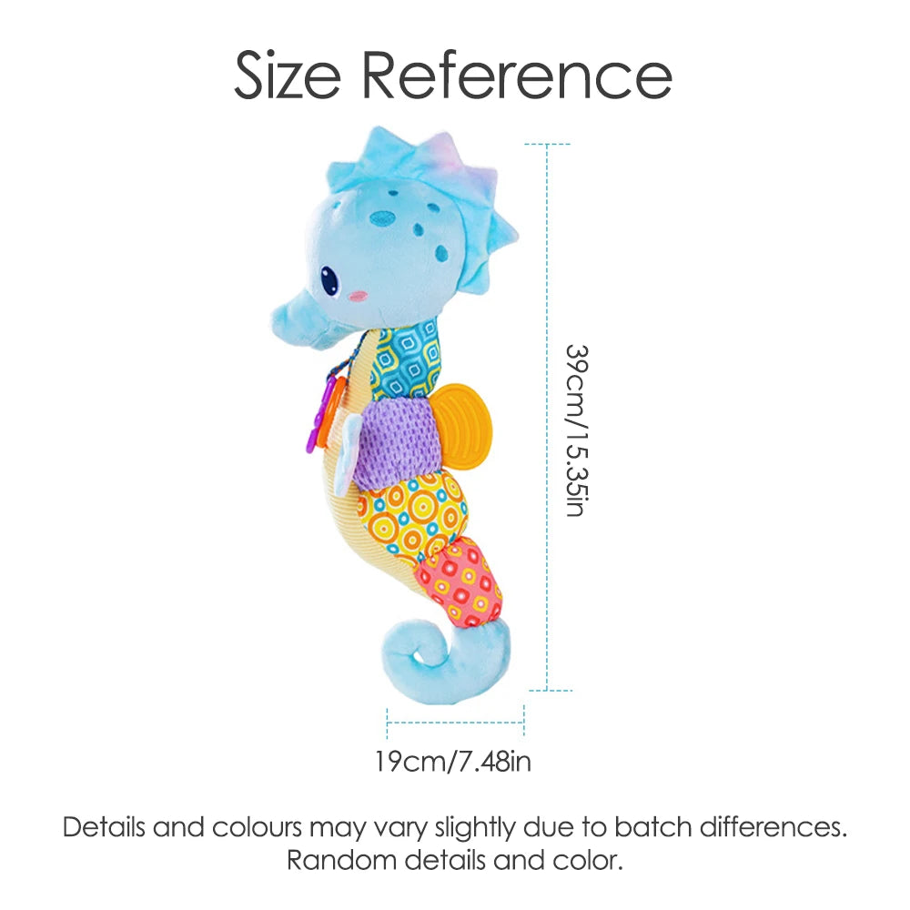 1pcs Soft Giraffe Animal Handbells Rattles Plush Infant Toddler Car Bed Hanging Toy Baby Early Education Development Handle Toys