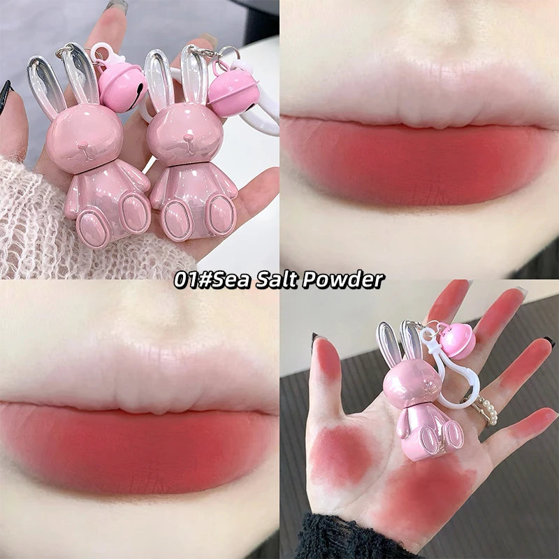 Gege Bear Pink Rabbit Velvet Matte Lip Cream Black Rabbit Water light lip glaze matte mirror pendant lipstick lip gloss