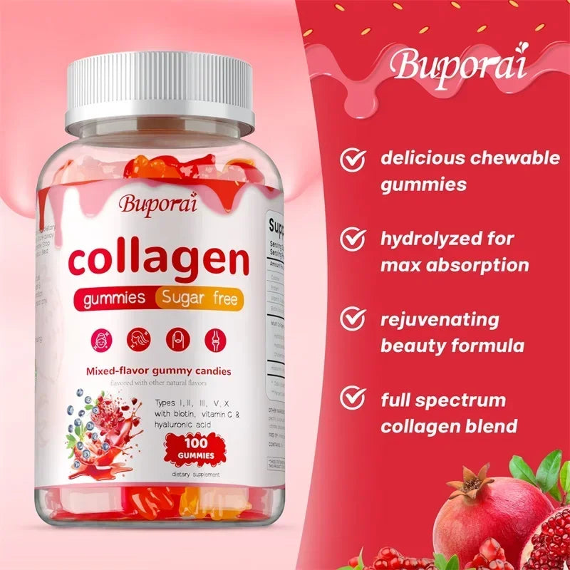 Pslalae Multi-Collagen Gummies — Hair, Skin, Nails & Joint Support (Sugar-Free)