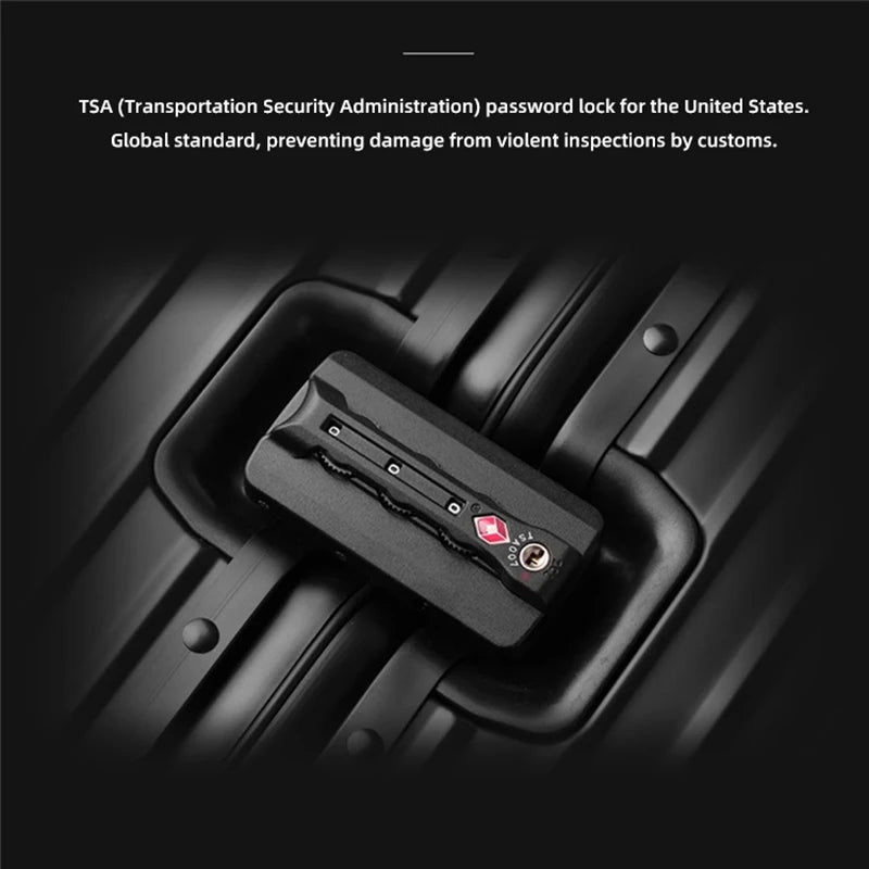 All-aluminum magnesium alloy telescopic suitcase 24-inch luggage business travel case metal combination lock bag 20-inch carry-o