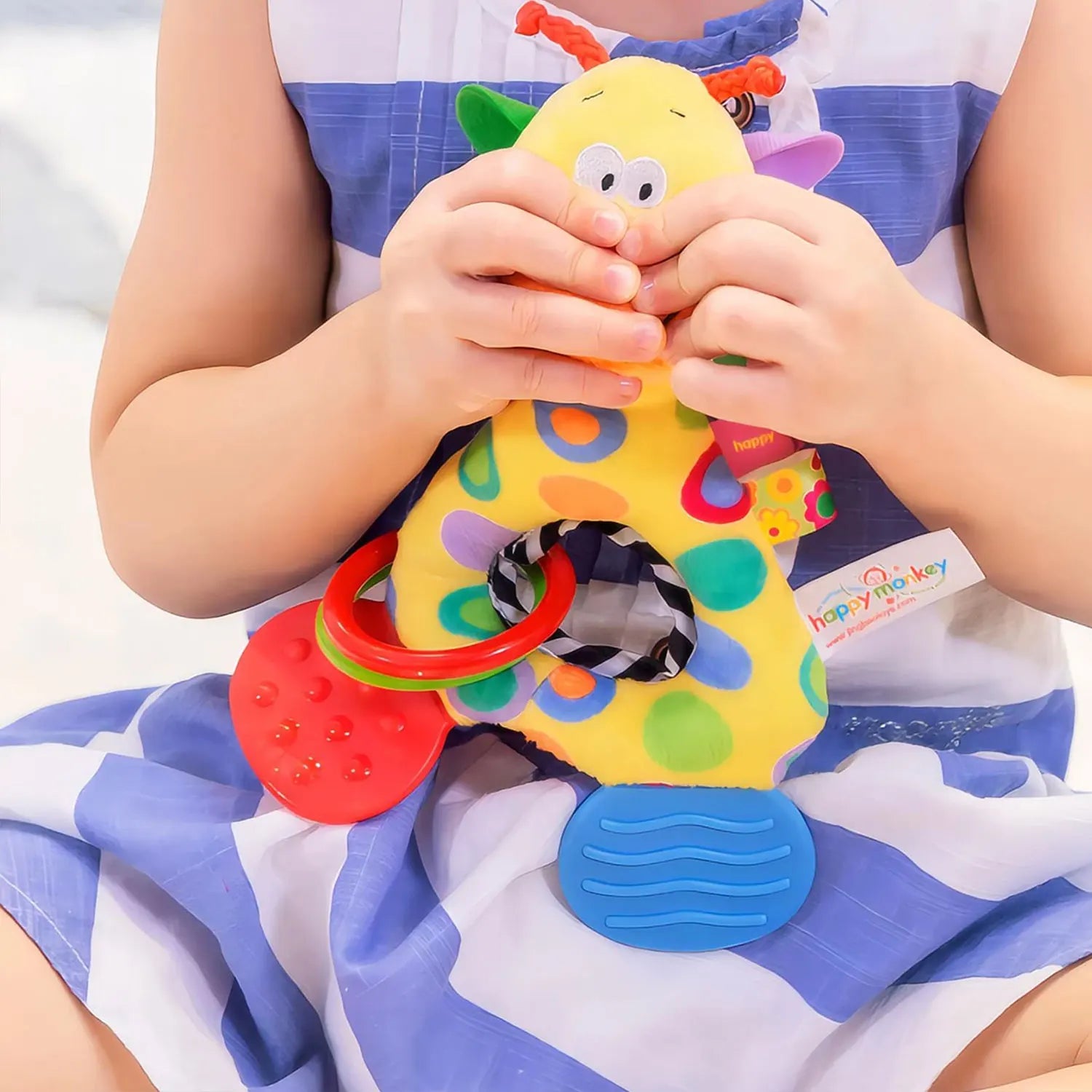 7Types Baby handheld toys rattle music Teether can bite Baby grip training Crib bell Stroller hanging bell Giraffe gift