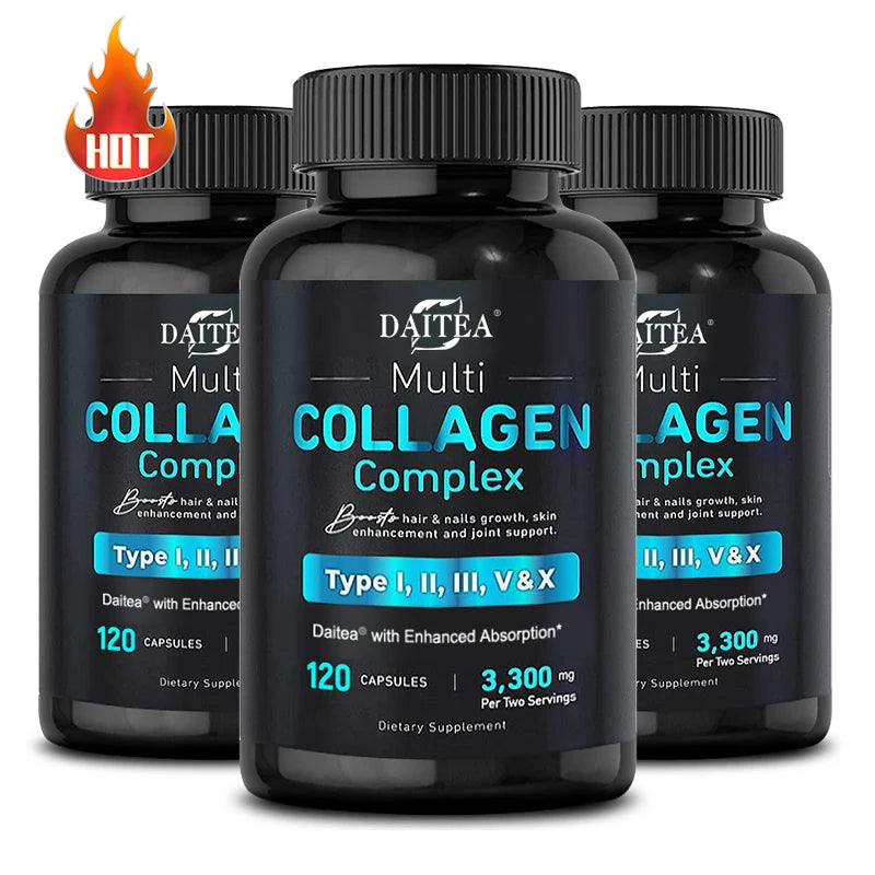 Collagen Complex 120 Capsules Hair, Nails, Skin Brightening, Joint Protection, Bone Health, Beauty & Health