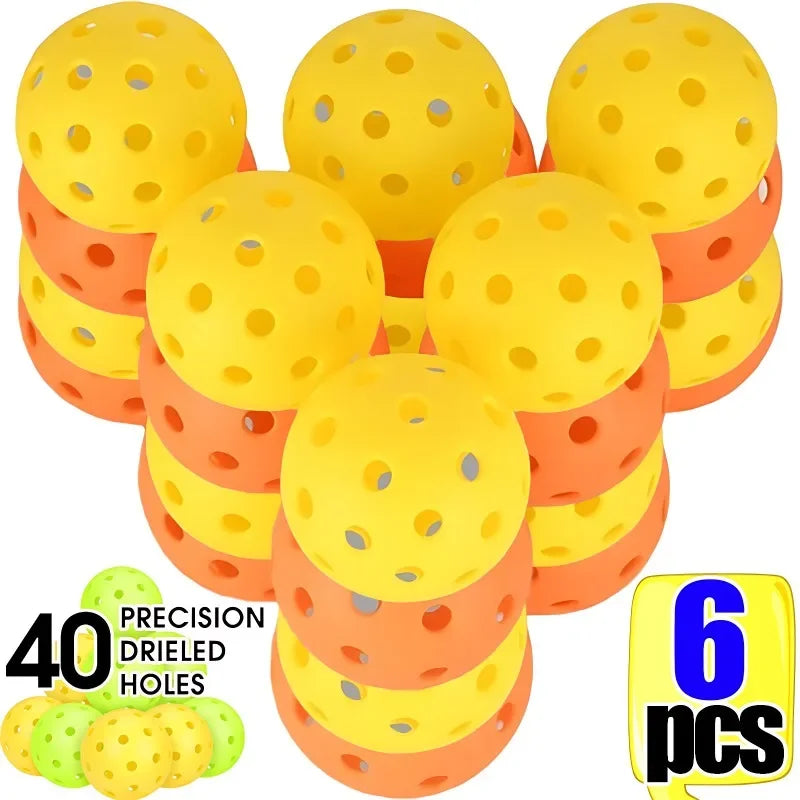 Outdoor Pickleball Balls — 40-Hole Tournament Standard (74 mm, PE Material)