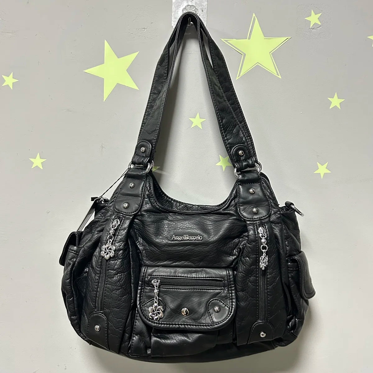 Angel Bag Women Handbags Satchel Top-handle Soft PU Shoulder Bag Fashion Dumpling Pack Multi-pockets Shoulder Bags Wellet