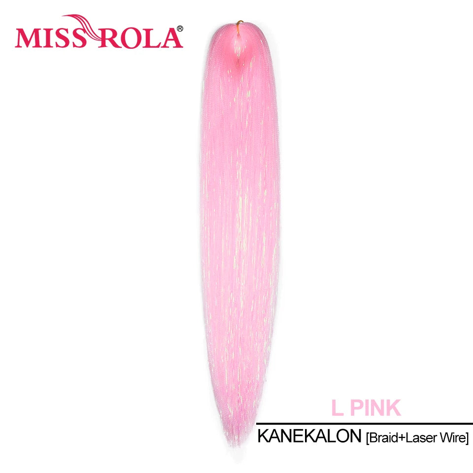 Miss Rola Synthetic 22 Inch 60G Kanekalon Hair Tinsel Wire Jumbo Braid Yaki Straight Hair Extension Twist Braid Bulk Wholesale
