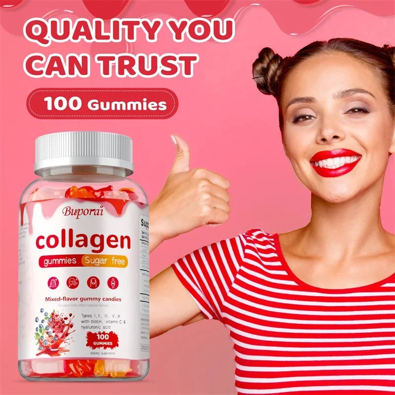 Pslalae Multi-Collagen Gummies — Hair, Skin, Nails & Joint Support (Sugar-Free)