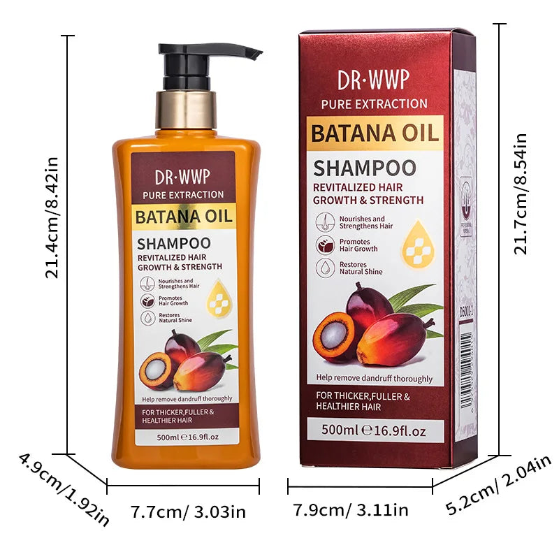500ml Batana Oil Shampoo and Conditioner Set for Hydrating Care, Softening Hair, and Improving Dryness and Frizz