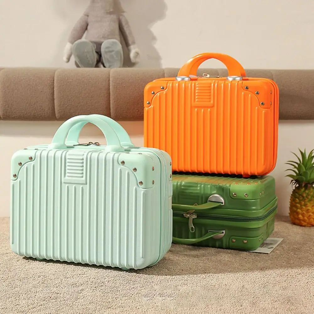 Hot Cosmetic Box 14 inch Mini Travel Suitcase Cosmetic Box Hand Luggage Organizer Makeup Case Small Password Box Boarding Case