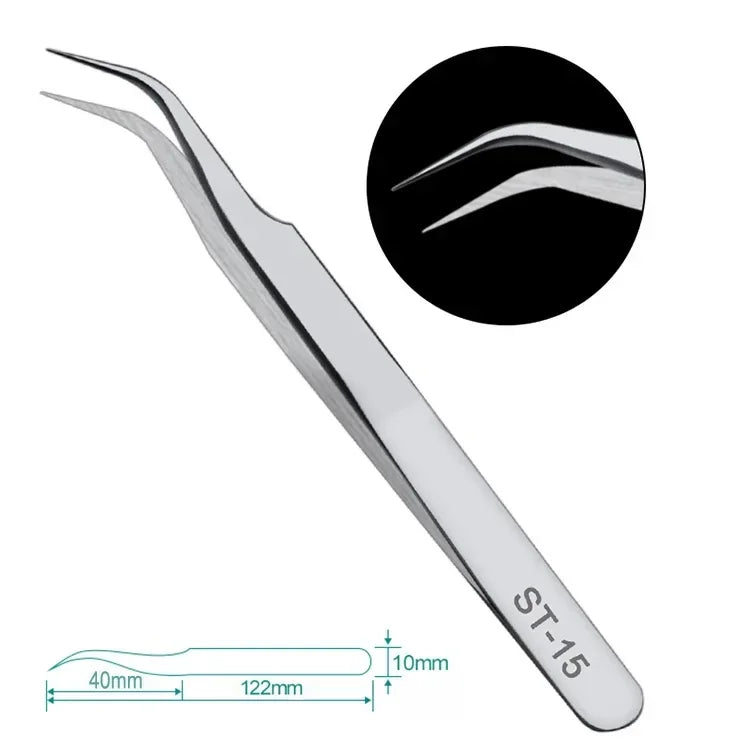 Stainless Steel Anti-static ESD Stainless Steel Tweezers Maintenance Industrial Precision Curved Straight Tweezers Repair Tool
