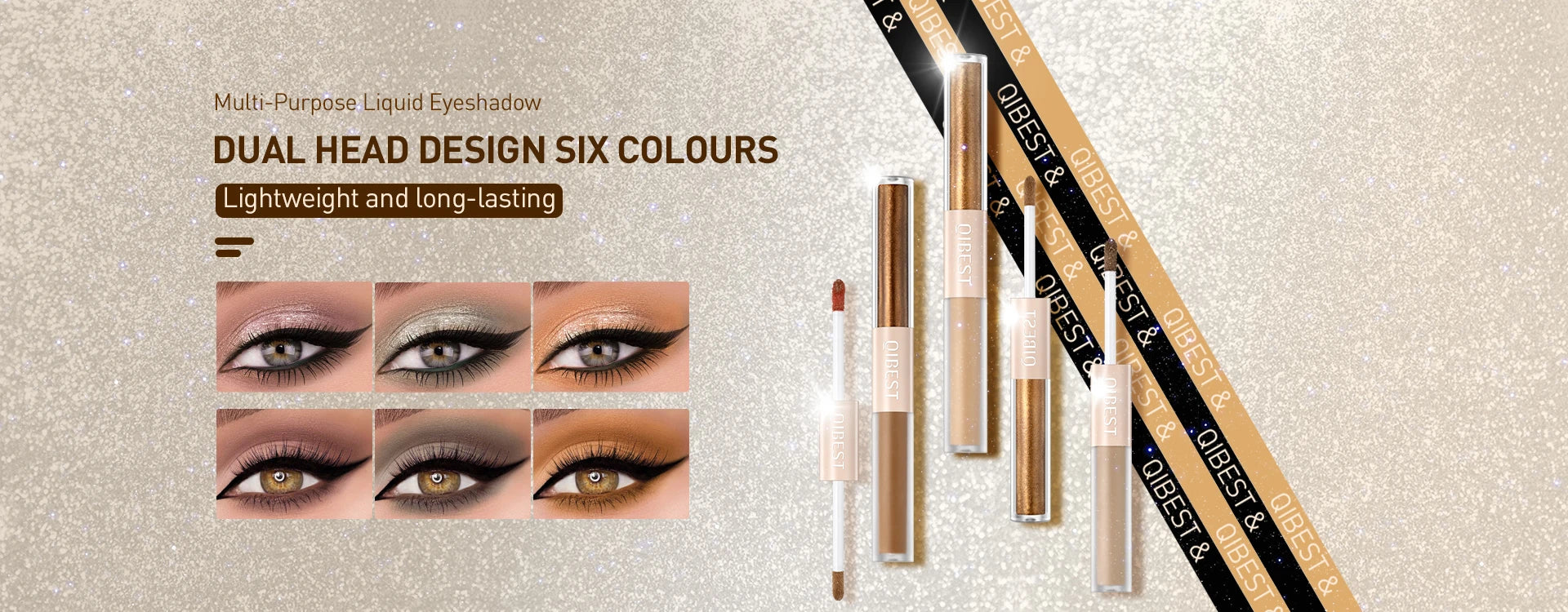 QIBEST shimmer lip gloss beauty girl diamond glitter lip tint waterproof long lasting 6 colors gray flash liquid lipstick makeup