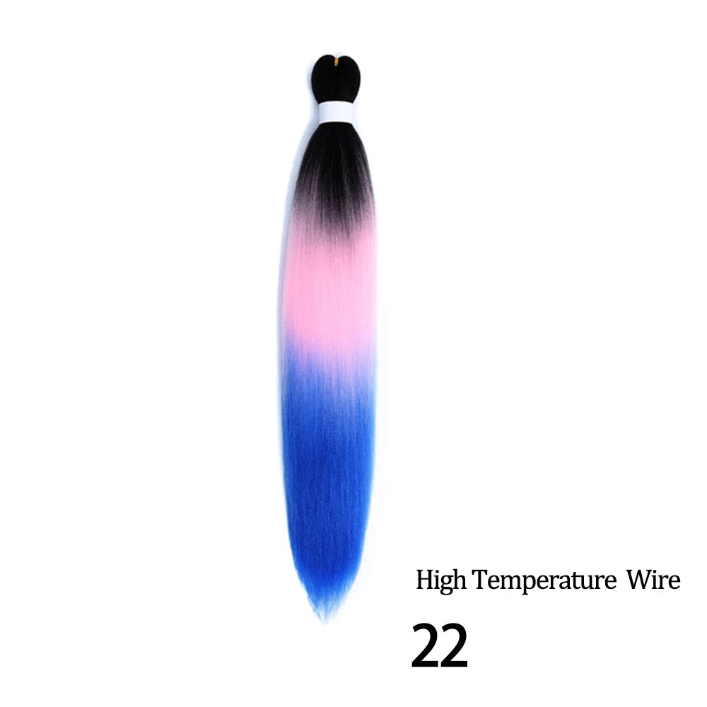 Chorliss Pre-Stretched Jumbo Braids — 24"/26" Synthetic Yaki Ombre (80–90 g, 105 Colors)