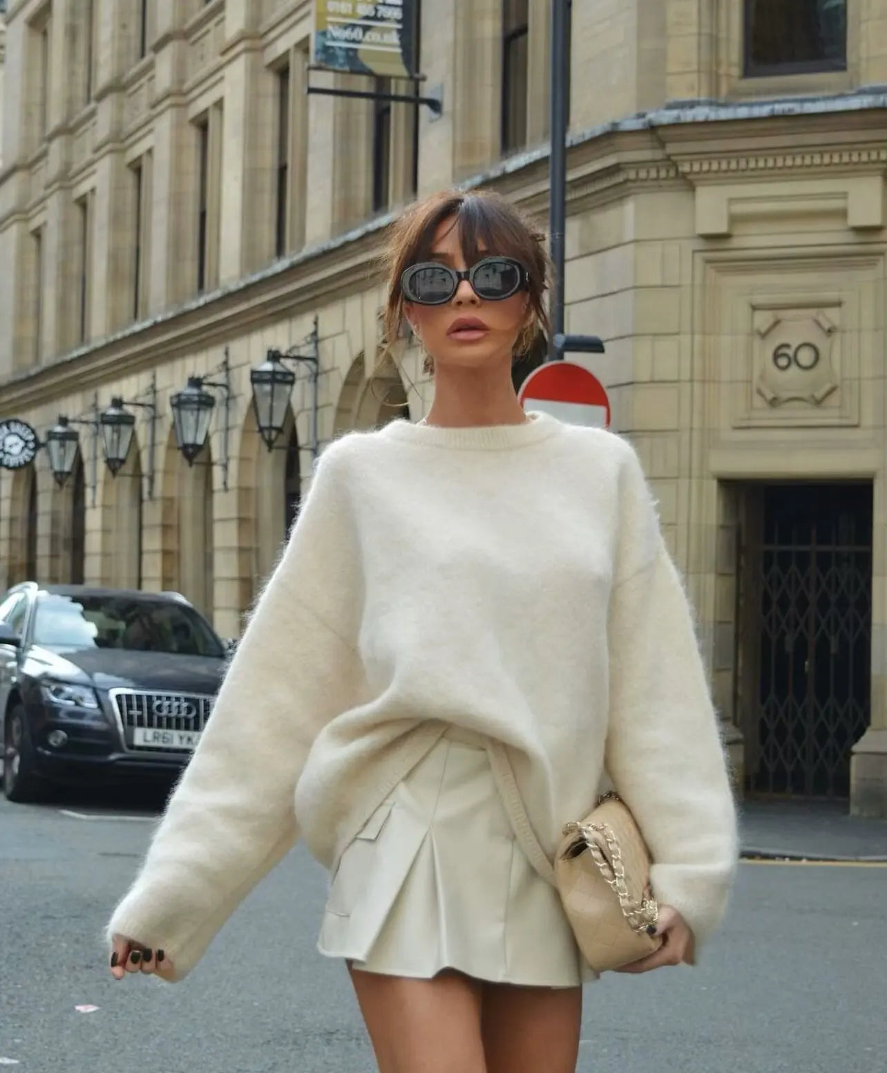 Women’s Oversized Fuzzy Knit Pullover – Solid Color Crewneck Sweater (Cozy “Lazy” Style)