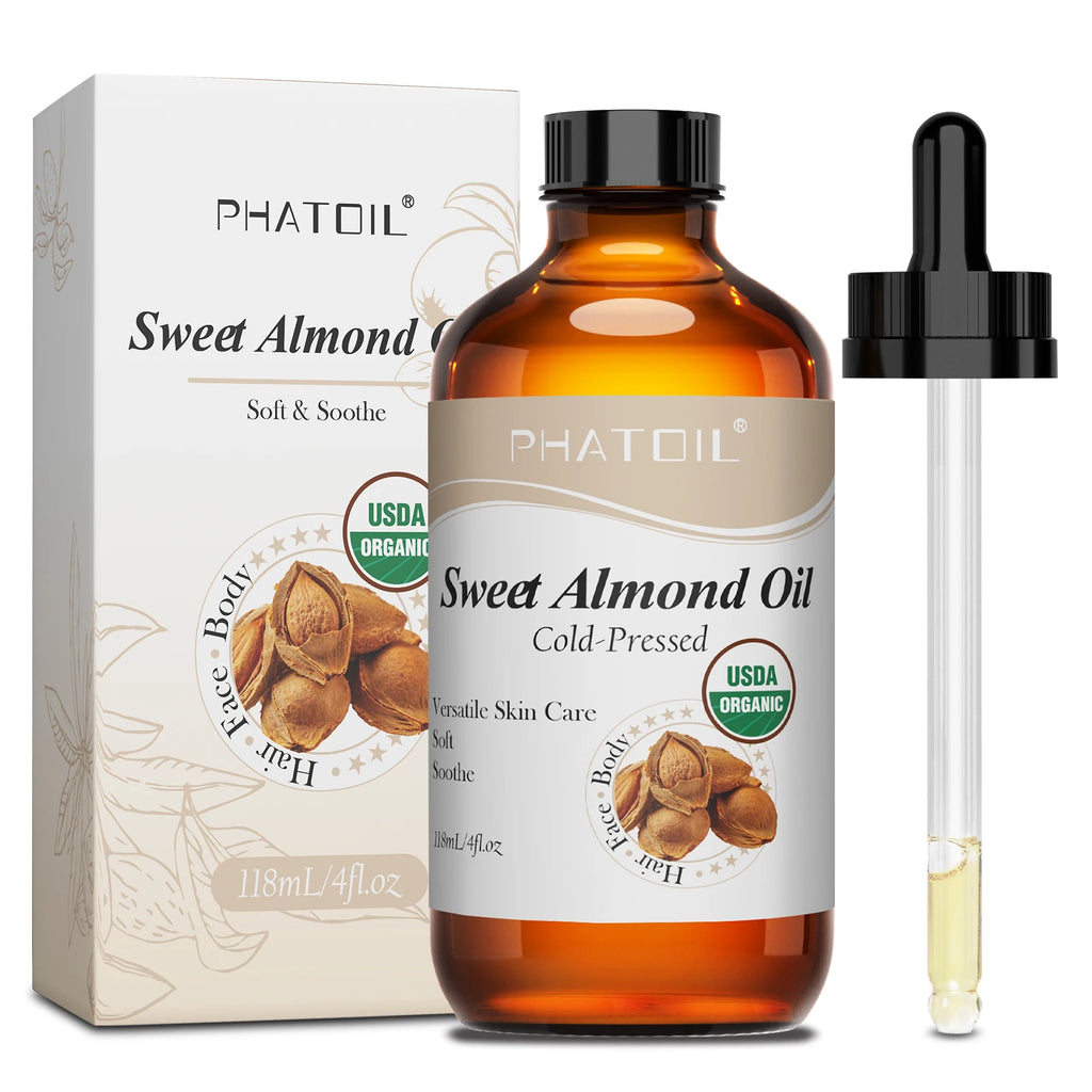 PHATOIL 118ml Organic Face Oil Natural Cold Pressed USDA Carrier Oils- Castor Oil,Jojoba,Moroccan Argan Oil,Rosehip Seed Oil