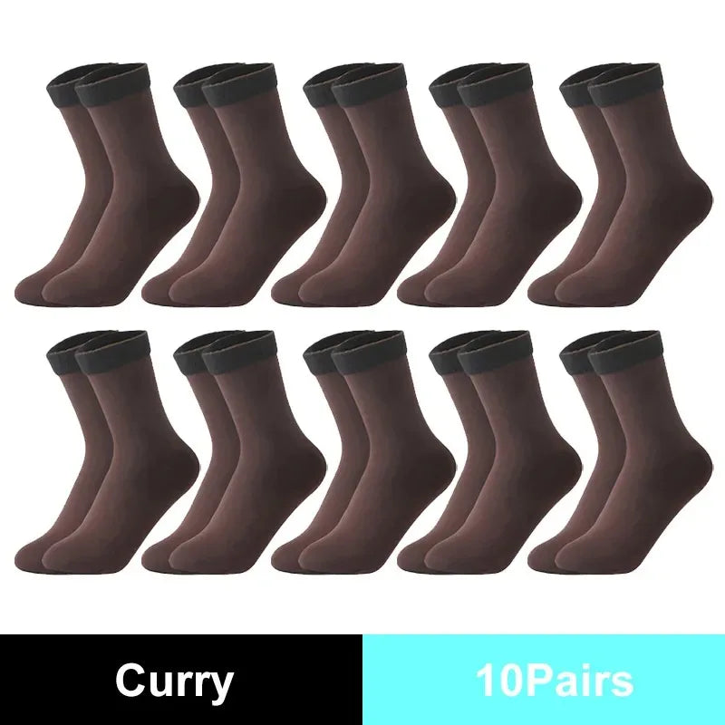 Women’s Thick Knit Mid-Tube Cotton Dress Socks — Solid Color, Soft & Warm Everyday Wear