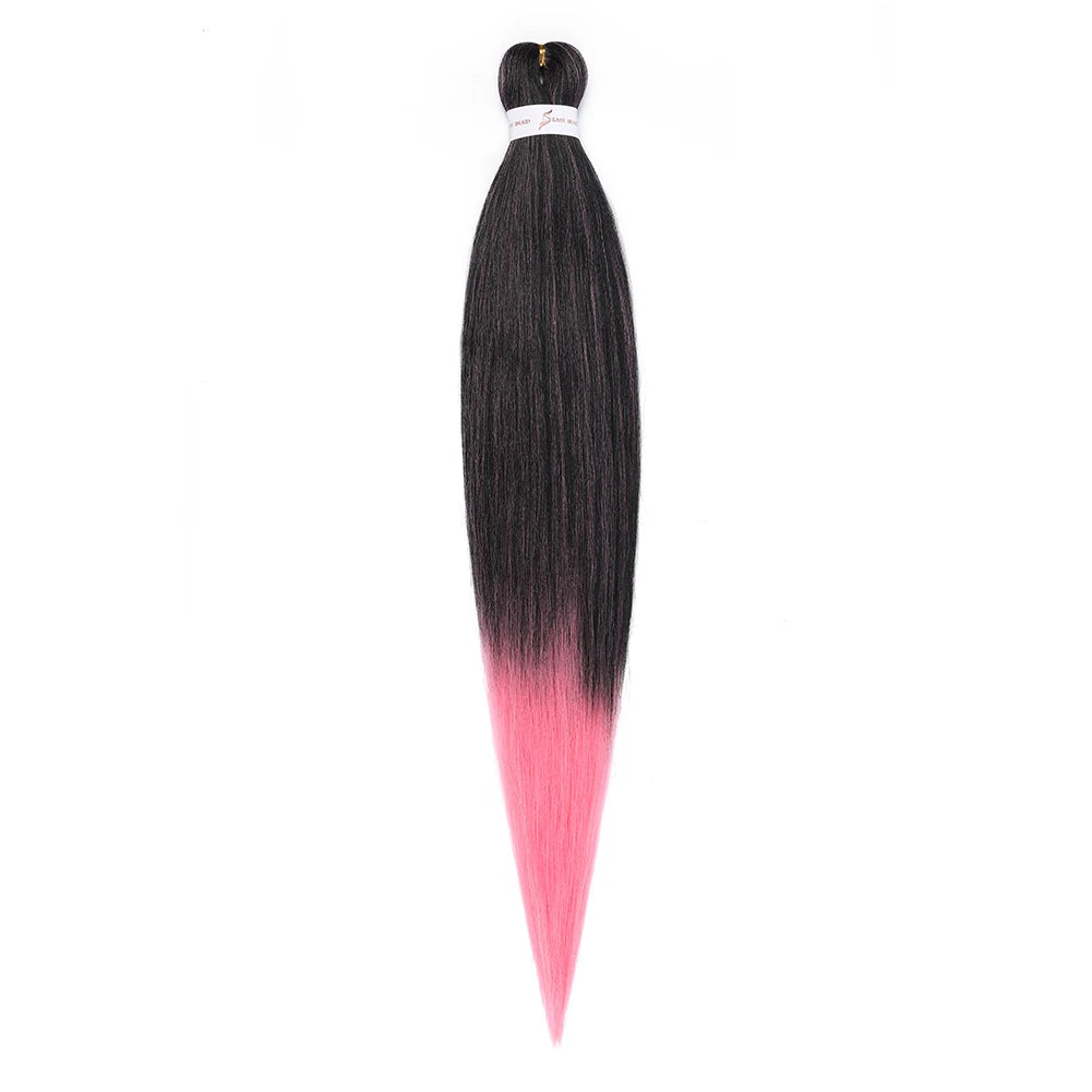 Pre-stretched Braids Hair Professional Itch Free Hot Water Setting Synthetic Fiber Ombre Yaki Texture Braid Hair Extensions
