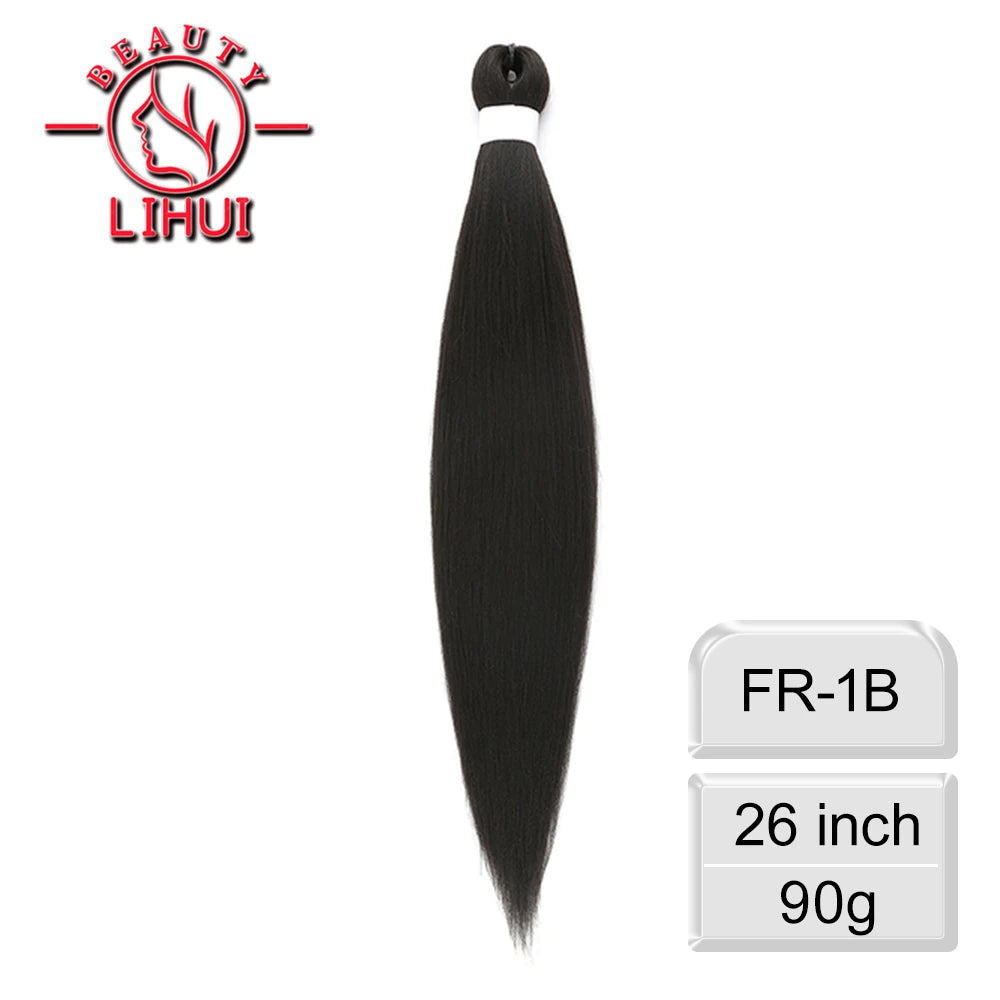 LIHUI Pre-Stretched Jumbo Braids — 26" 90 g Synthetic (Red/Pink, Frosted Colors)