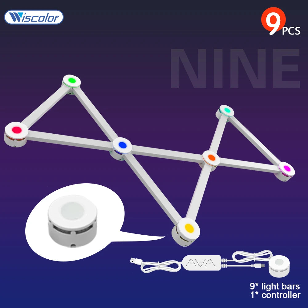 Wiscolor RGB Smart Wall Light Bar (9-Piece)