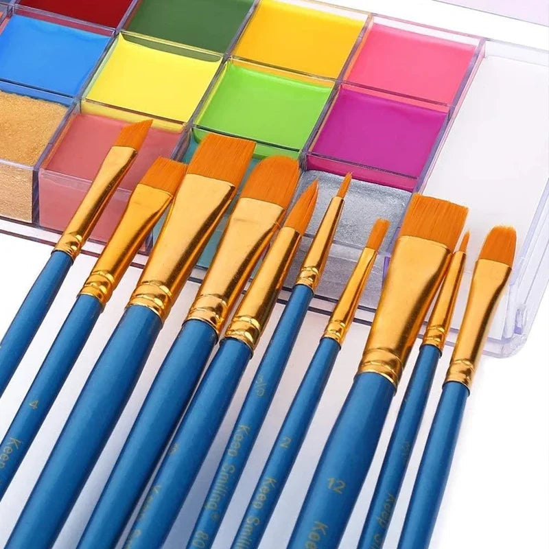 20 Color Sfx Children's Adult Painting Set Halloween Party Makeup Fancy Dress Beauty Palette Face Body Painting Oil and Brush
