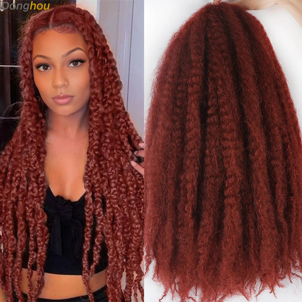 DONGHOU Marley Twist Braiding Hair — 18" Synthetic Afro Twist for Faux Locs & Crochet (1–6 Packs)