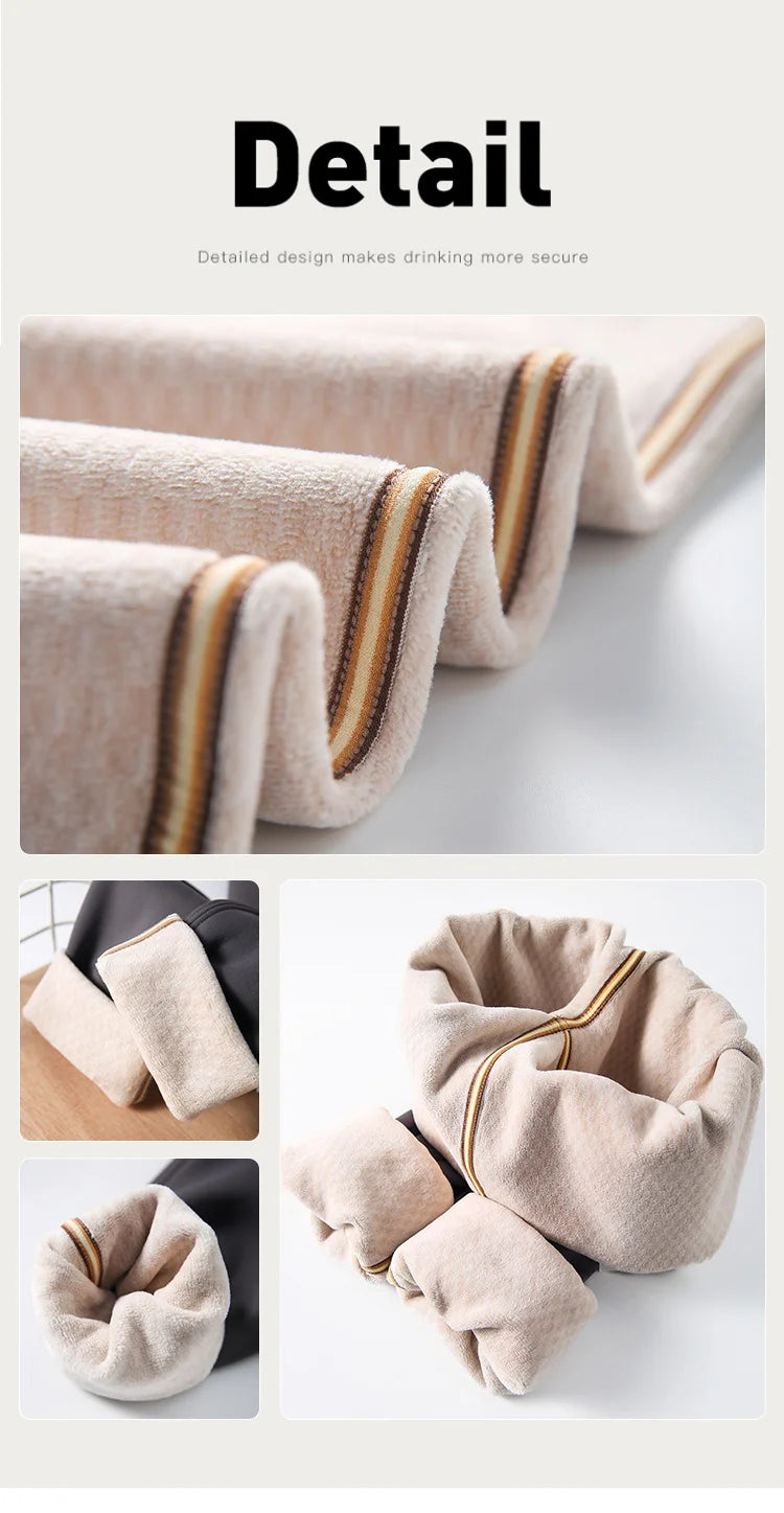 BIVIGAOS Snowflake Velvet Warm Sharkskin Leggings — Fleece-Lined High-Waist Winter Pants for Women