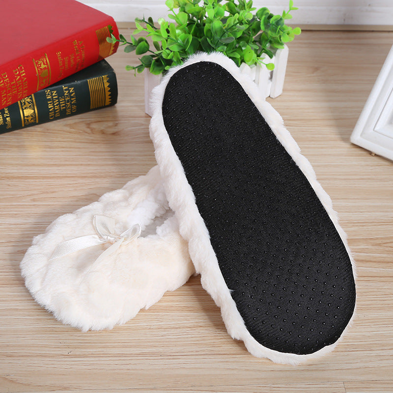 Winter Warm Slipper Womens Home Plush Soft Fluffy Cute Funny Indoor House Female Non Slip Ladies Floor Shoes Heart Love Grip