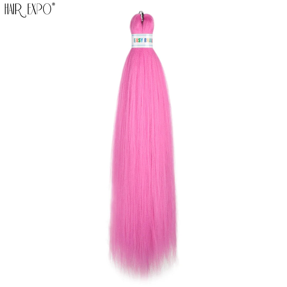 26Inch Easy Braids Hair Synthetic Colourful Pre Stretched Braiding Hair Extensions Jumbo Braids Ombre Yaki Long Straight Hair