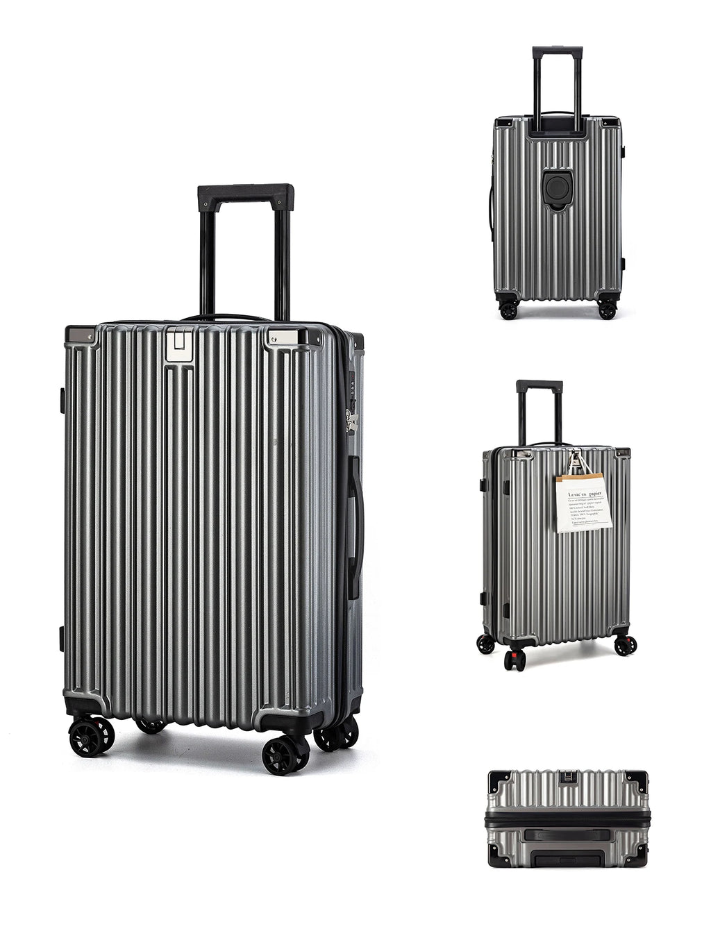 Sturdy Suitcase Aluminum Frame Trolley Case 20 Male and Female Students Universal Wheels 24 Boarding Suitcase Password Leather C