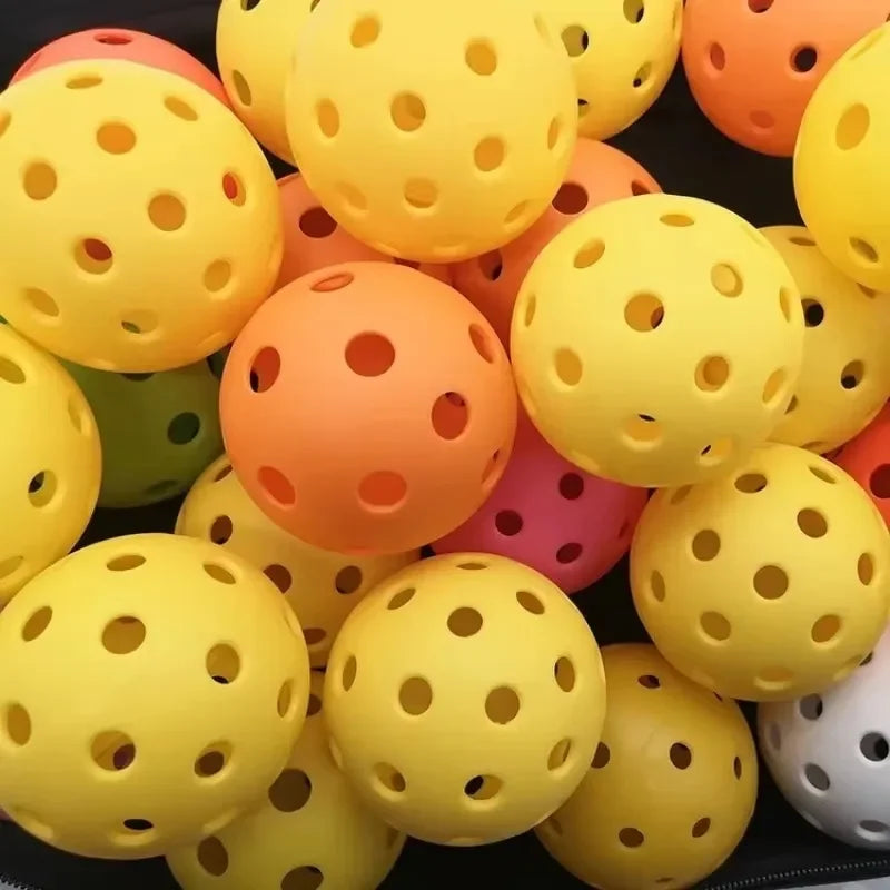 Outdoor Pickleball Balls — 40-Hole Tournament Standard (74 mm, PE Material)
