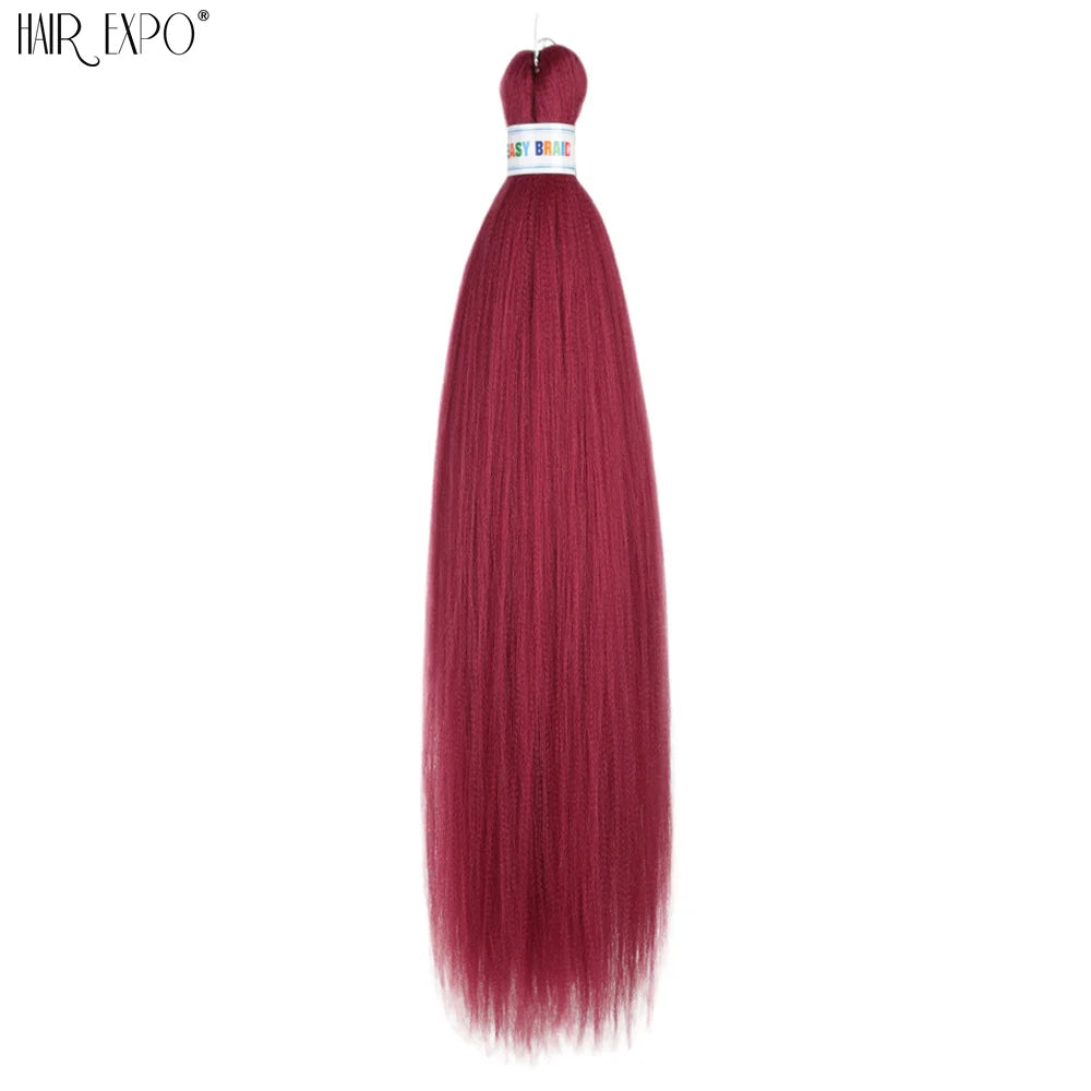 26Inch Easy Braids Hair Synthetic Colourful Pre Stretched Braiding Hair Extensions Jumbo Braids Ombre Yaki Long Straight Hair