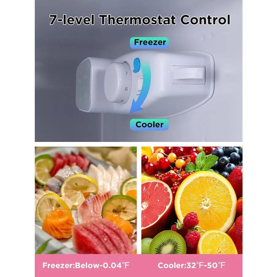 3.5 Cu.Ft Compact Refrigerator with Freezer 2Door Mini Fridge Featuring Adjustable Thermostat for Dorm Office Bedroom RV Use Bl