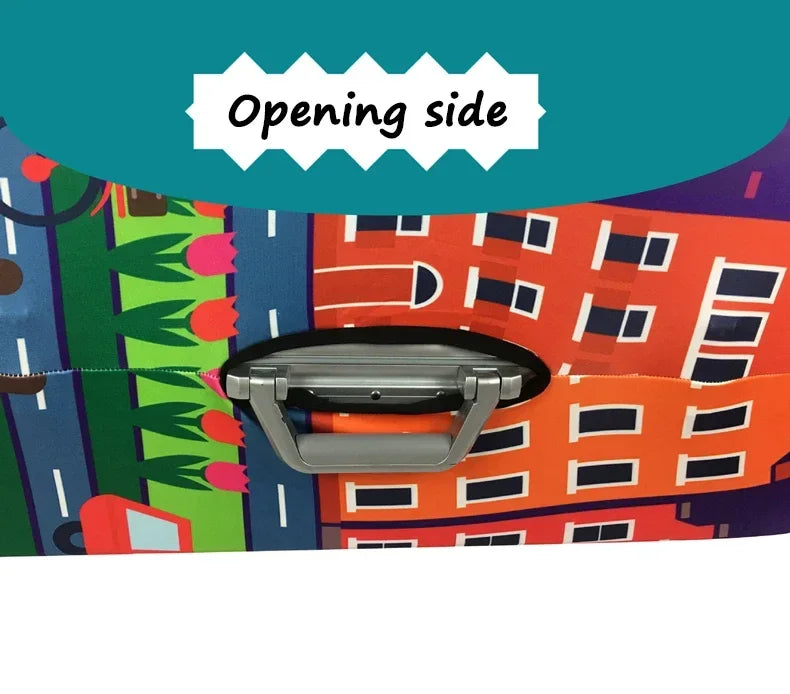 Thick Elastic World Map Luggage Protective Cover Zipper Suit For 18-32 inch Bag Suitcase Covers Trolley Cover Travel Accessories