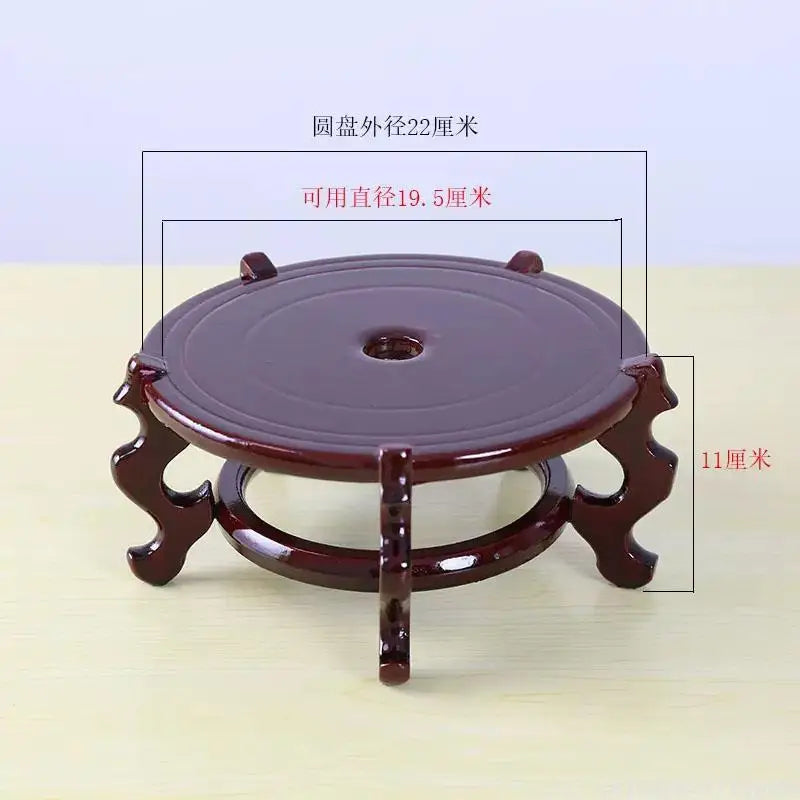 Natural Solid Wood Pedestal Crafts Vase Flower Pot Bonsai Plant Decorative Shelves Greenhouse Shelf Kitchen Wooden Display Stand