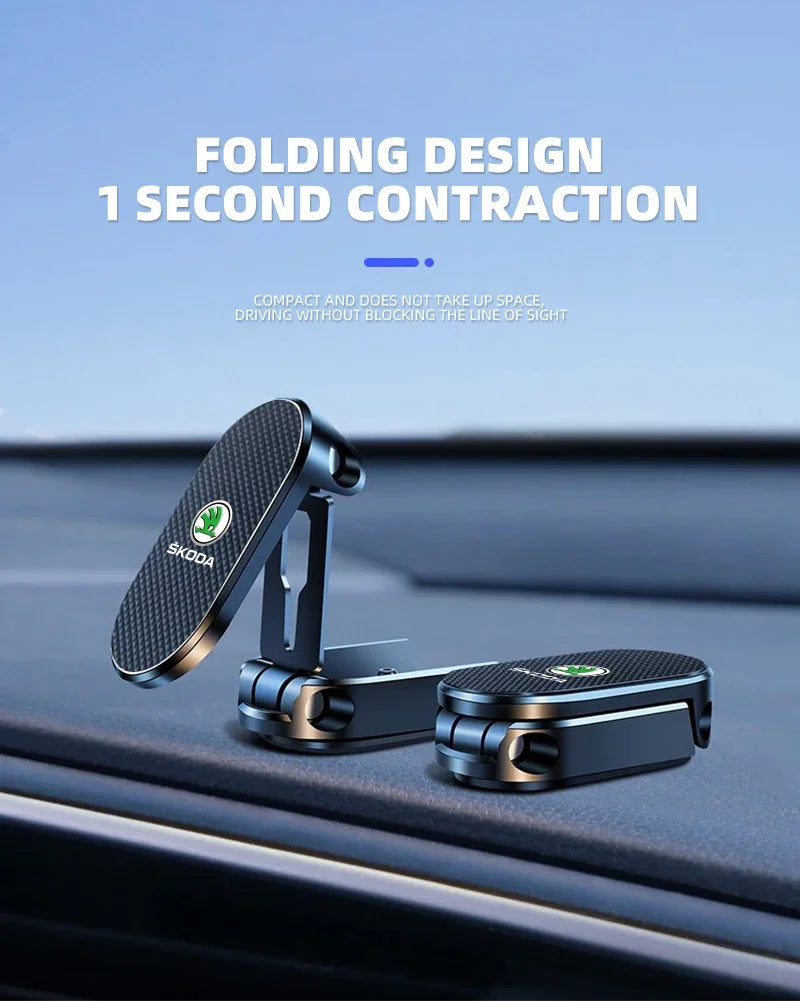 Magnetic Car Phone Holder Foldable Phone Stand For Skoda Octavia MK2 MK1 2 3 A5 A7 A8 Fabia Karoq Superb Rapid Kamiq Scala