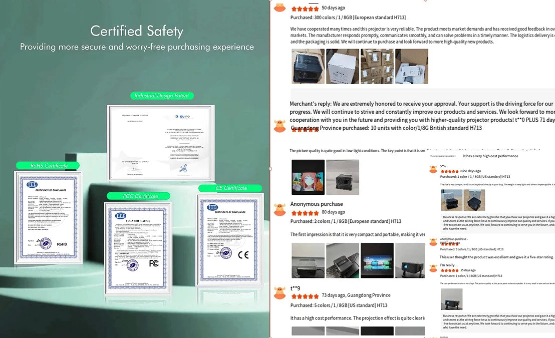 Xnano HA109 Smart HD Portable Projector (Android 11)