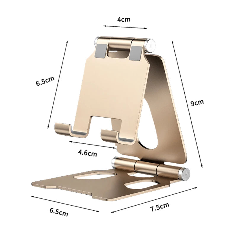 Metal Aluminum Alloy Foldable Phone Stand – Portable Desktop Holder for iPhone 13/14 Pro, Samsung, and All Smartphones