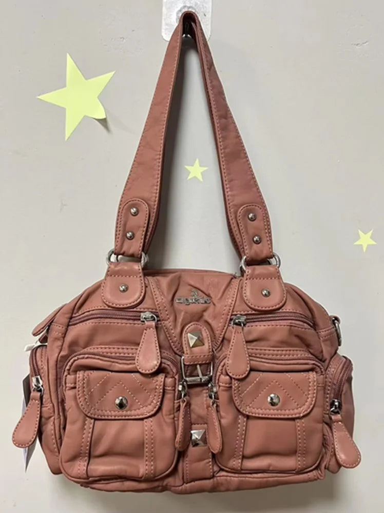 Angel kiss Women Handbags Satchel Top-handle Handbag PU Shoulder Bag Dumpling Pack Give Gifts Shoulder Bags Phone Money Pack