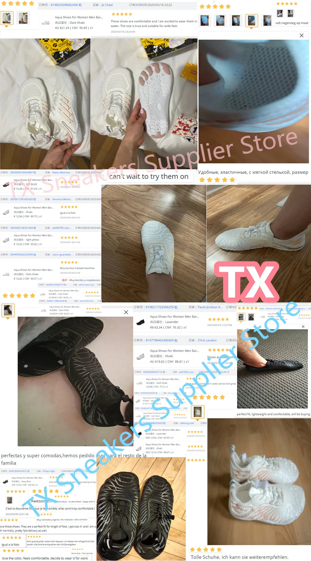 Aqua Shoes For Women Men Barefoot Water Shoes Anti-Slip Quick-Drying Outdoor Beach Upstream Wading Swimming Shoe Sneakers Unisex