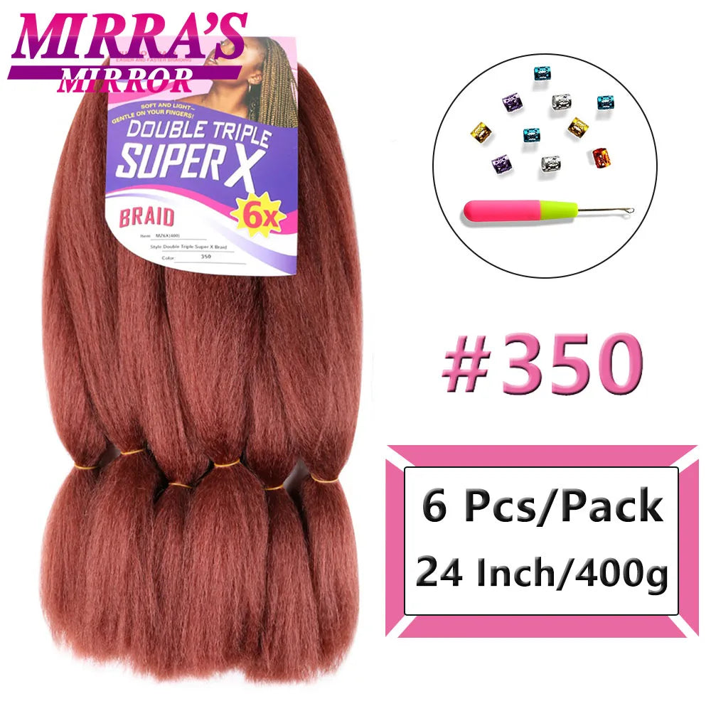 Jumbo Box Braids 400 Gramas Large YAKI Texture 6X Synthetic Braiding Hair  Pre-stretched African Braid Extensions Mirra's Mirror