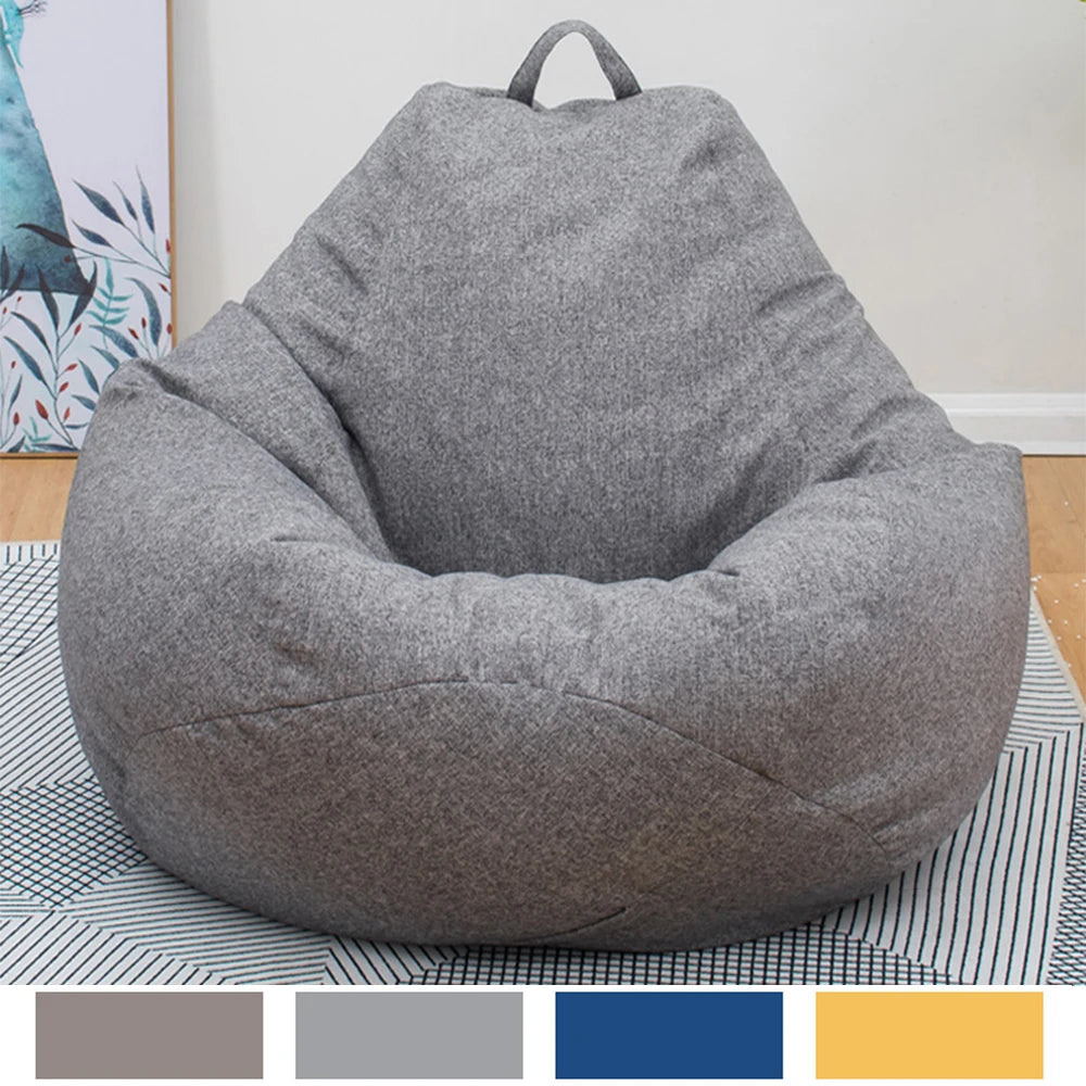 Lazy Seat Chair Sofa Cover Large Bean Bag Couch Soft Fluffy Breathable Adult Child Tatami Living Room Decorative without Filler