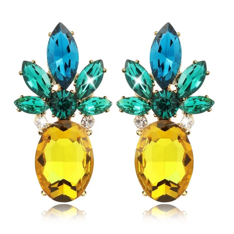 Colorful Pineapple Drop Earrings | Fun Acrylic Fruit Jewelry for Women & Girls