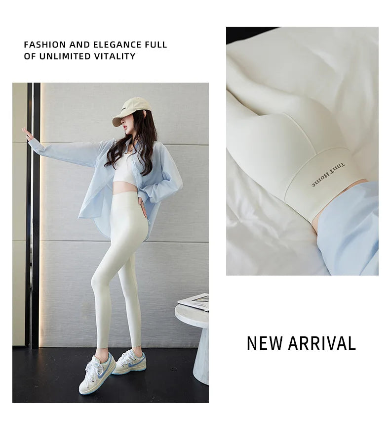 BIVIGAOS Nude-Feel Seamless Sharkskin Leggings