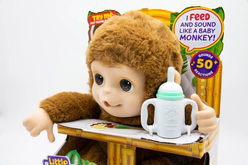 Little Live Pets My Baby Monkey “Mango” | Interactive Electronic Plush Toy with Sounds (Collectible Kawaii Figure)