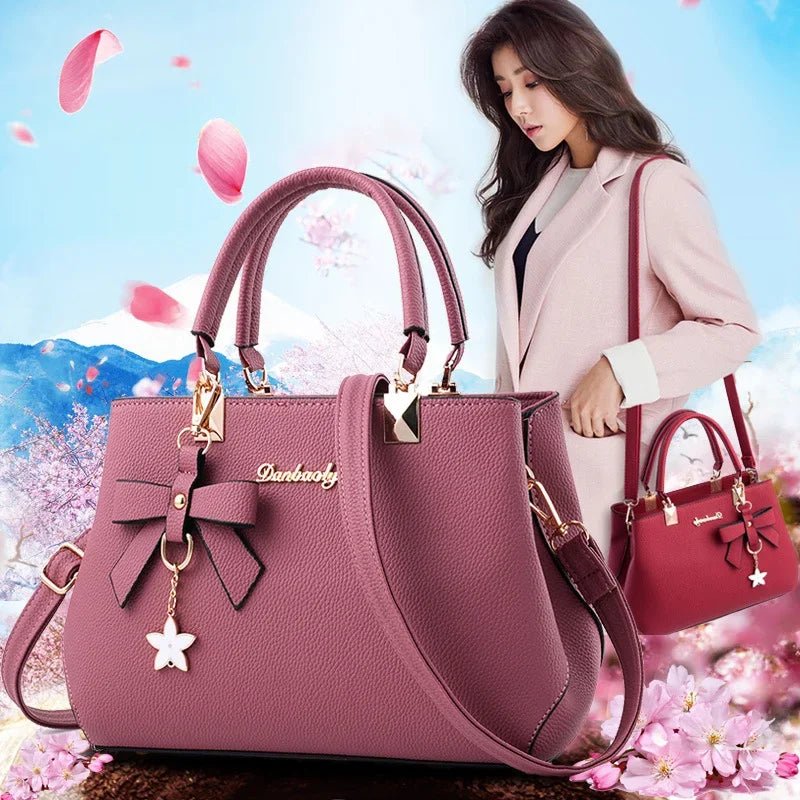 6 Colors Elegant Shoulder Bag Fashion Flowers Hand Bags for Women Luxury Designer Female Bags Plum Bowknot Sweet Crossbody Bag