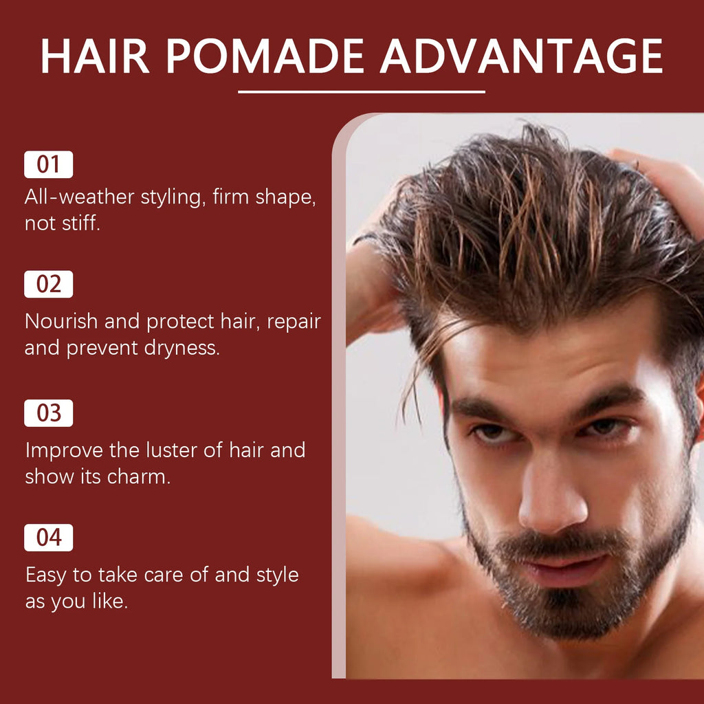 Long Lasting Hair Styling Wax Rosemary Pomade Fluffy Hair Keep Hair Oil Edge Control Barbershop Tools Salon Hairdressing Mud