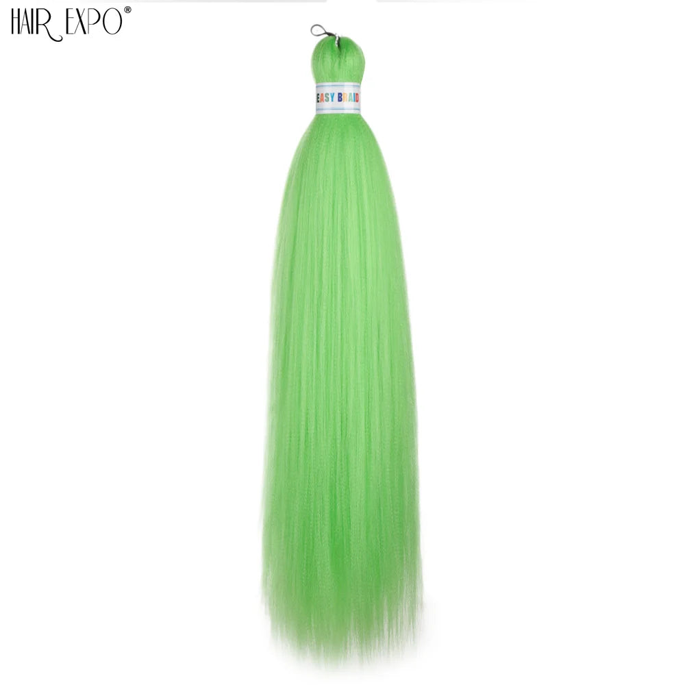 26Inch Easy Braids Hair Synthetic Colourful Pre Stretched Braiding Hair Extensions Jumbo Braids Ombre Yaki Long Straight Hair