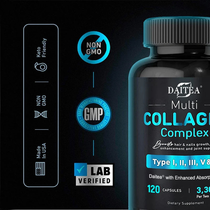 Collagen Complex 120 Capsules Hair, Nails, Skin Brightening, Joint Protection, Bone Health, Beauty & Health
