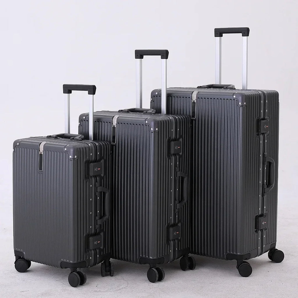 Aluminum-Frame PC Hardshell Luggage Set – 20/24/28 Inch Spinners